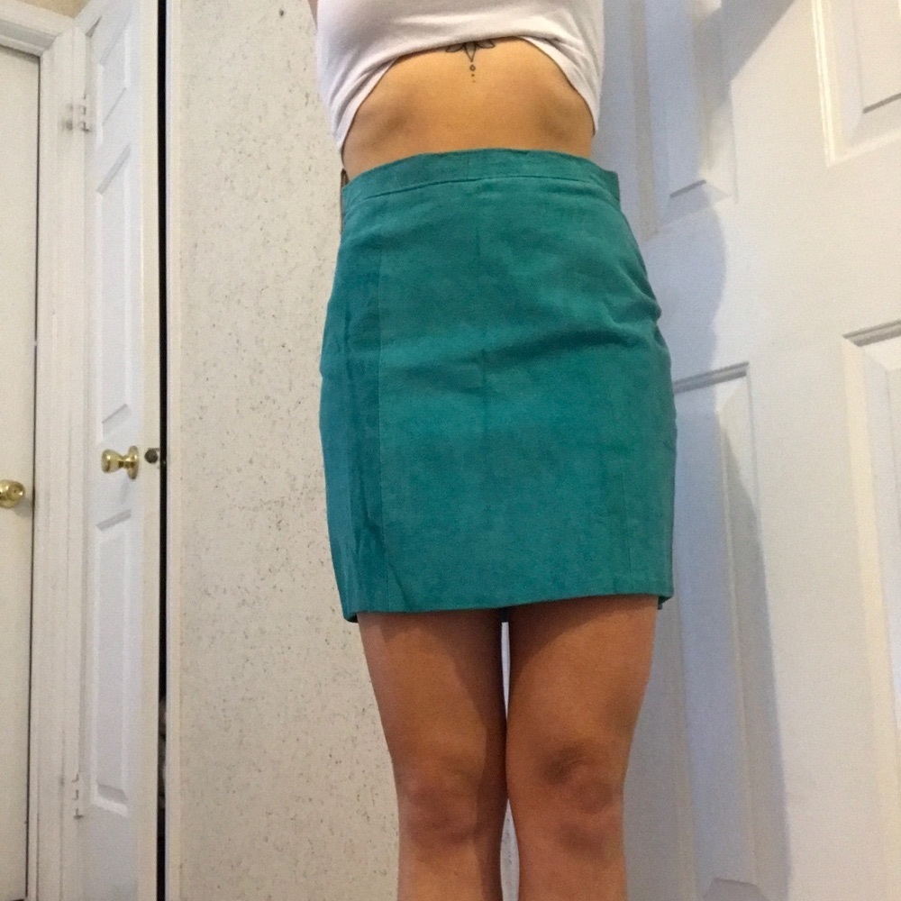 Retro Leather/Suede Mini Skirt